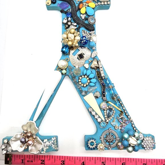 Decorated Letter Y created with Recycled Materials, Room Decor - Picture 4 of 4